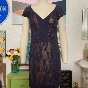 Navy and bronze lurex Urban Outfitters dress